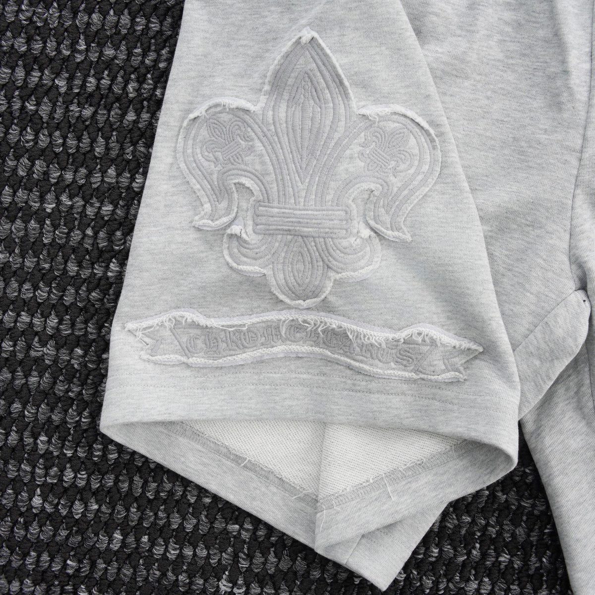 Chrome Hearts Tonal Sanskrit Cross Embroidered Shorts — detail